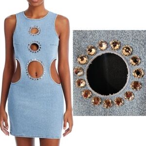 🔥7 For All Mankind × ADR DENIM DRESS embellished with Real Swarovski crystals.